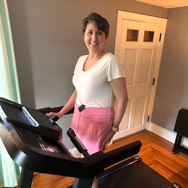 BMC Brighton cardiology patient Danielle Kinney exercises on a treadmill