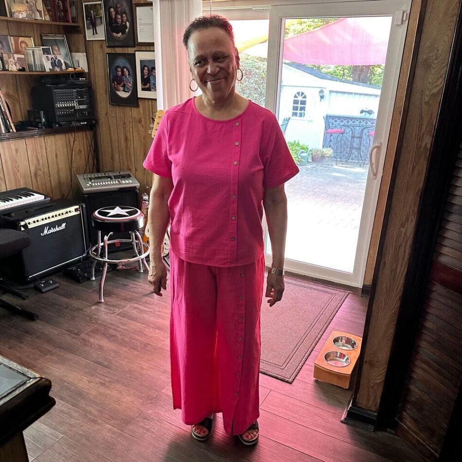 Yvonne, wife of BMC and BMC Brighton esophageal cancer survivor Stanley Mattox, standing in their home