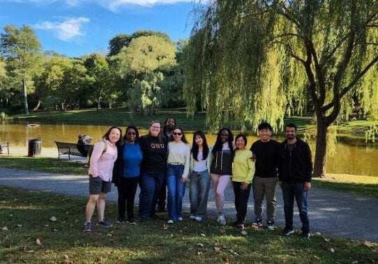 A group of BMC Brighton pharmacy residents enjoys an outing to the Boston Public Garden (group photo)