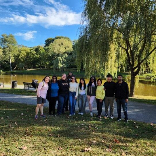 A group of BMC Brighton pharmacy residents enjoys an outing to the Boston Public Garden (group photo)